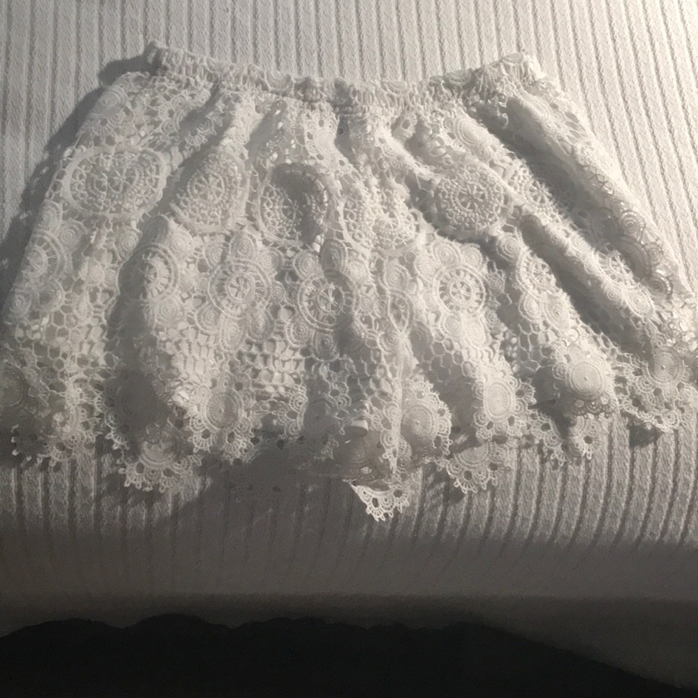 SALE Crochet Cream White Formal Shorts